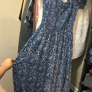 Floral Blue Women's Dress